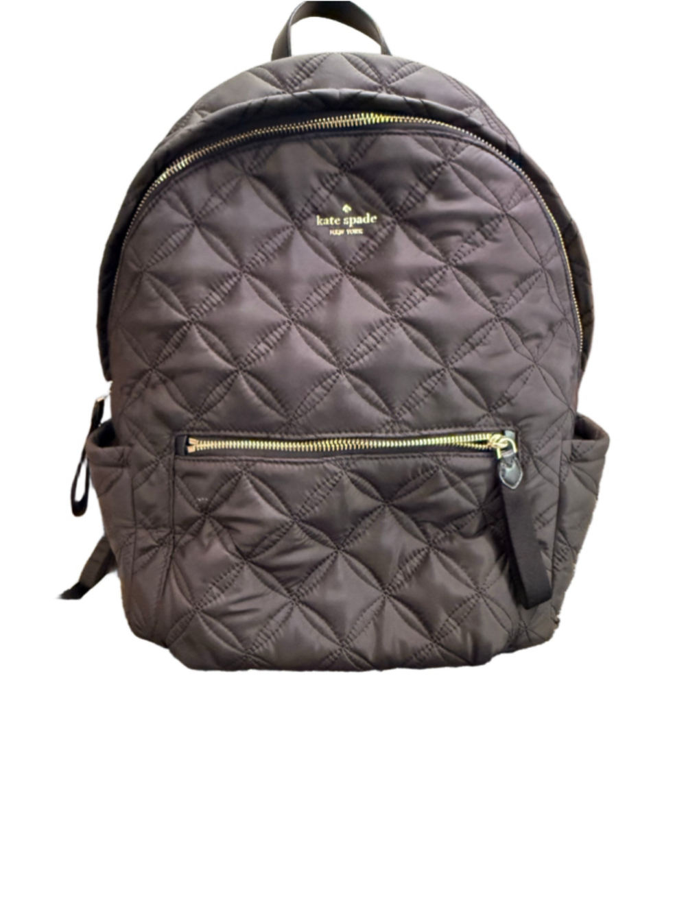 Kate Spade Karissa Large Black Quilted Nylon Backpack Gold Hardware